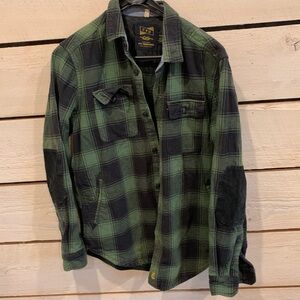 CPO PROVISIONS | Heavy Green Black & Green Flannel Shirt | Sz M
